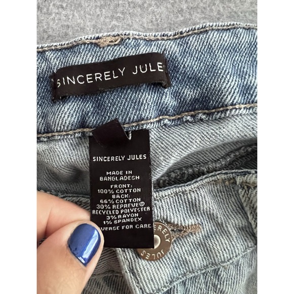 Sincerely Jules Women's Denim Wide Leg Blue Jeans Distressed 9/29 - Picture 3 of 9